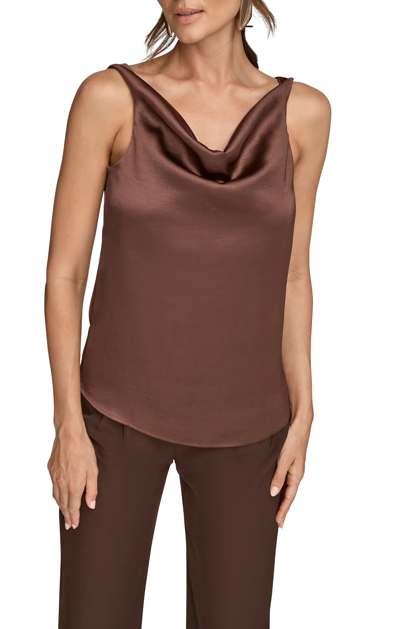Donna Karan New York Cowl Neck Charmeuse Tank | Nordstrom | Nordstrom