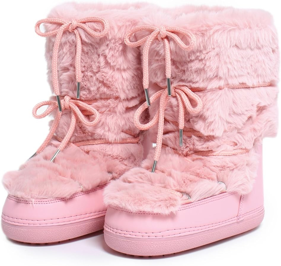 Faux Fur Boots for Women - Fuzzy Fluffy Furry Water Resistant Snow Boots for Women - Anti-Slip wi... | Amazon (US)