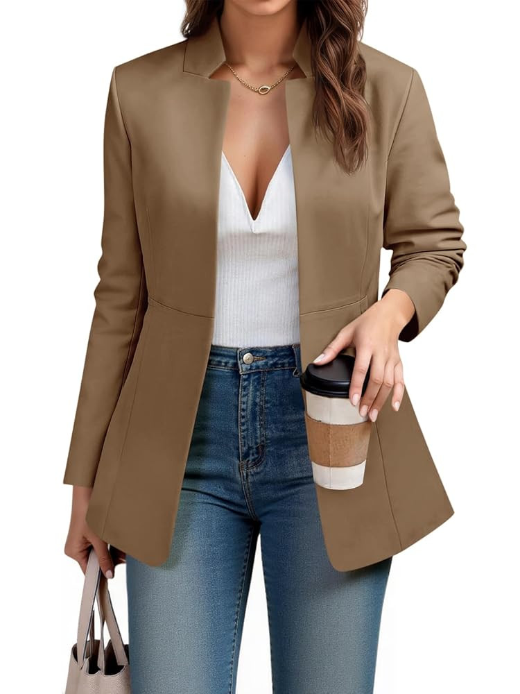 Cicy Bell Womens Business Casual Blazer Long Sleeve Open Front Notch Stand Collar Blazer Work Off... | Amazon (US)