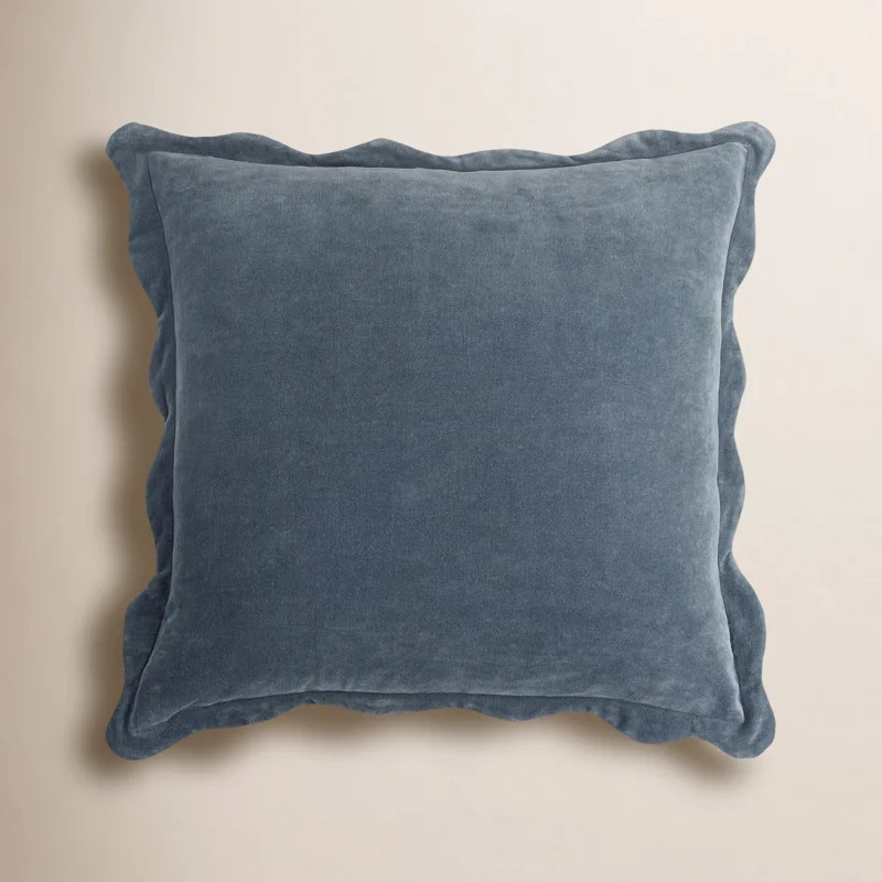 Collier Scalloped Edges Cotton Reversible Throw Pillow | Wayfair North America