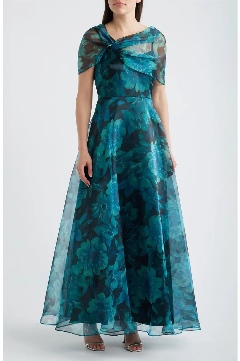 Floral Shoulder Overlay Ballgown (Women) | Nordstrom | Nordstrom