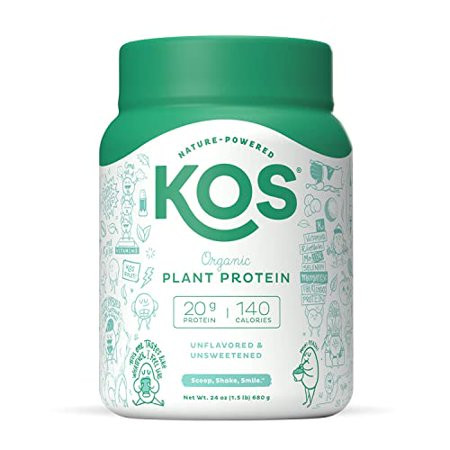 KOS Nature Powered Organic Plant Protein Unflavored and Unsweetened 24 Oz 3 Pack | Walmart (US)
