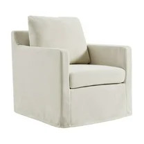 Serene Fabric Slipcovered Swivel Armchair in Salt | Walmart (US)