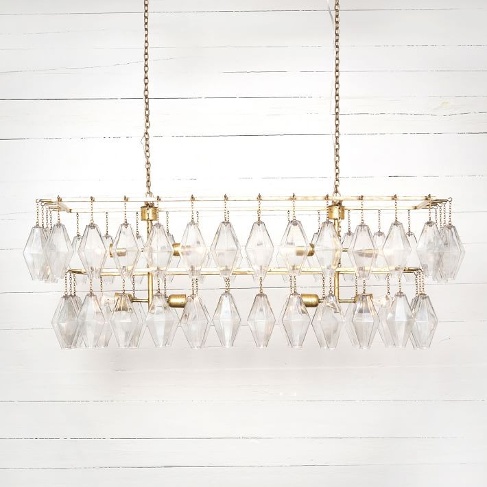 Grand Waterfall Rectangle Chandelier (52") | West Elm (US)