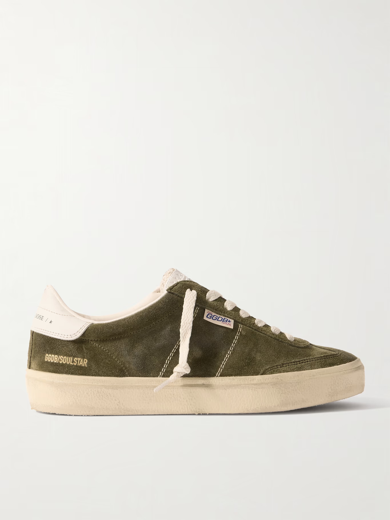 Soul-Star Distressed Leather-Trimmed Suede Sneakers | Mr Porter (US & CA)