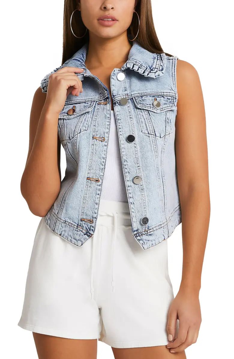 Frill Collar Denim Vest | Nordstrom