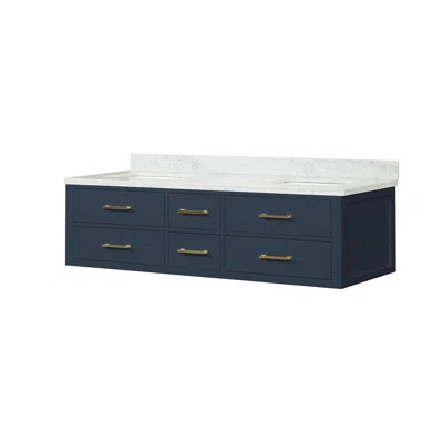 Double Bath Vanity 72 in. W x 22 in. D, with Carrara Marble Top | Wayfair North America