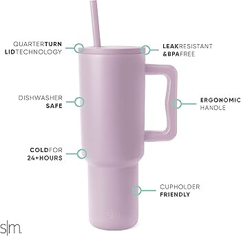 Simple Modern 40 oz Tumbler with Handle and Straw Lid | Insulated Reusable Stainless Steel Water ... | Amazon (US)