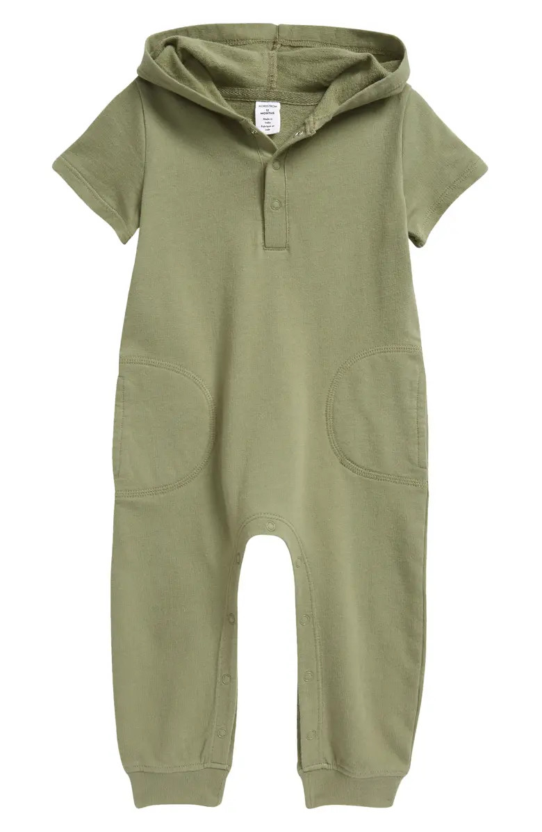 Hooded Organic Cotton Romper | Nordstrom | Nordstrom