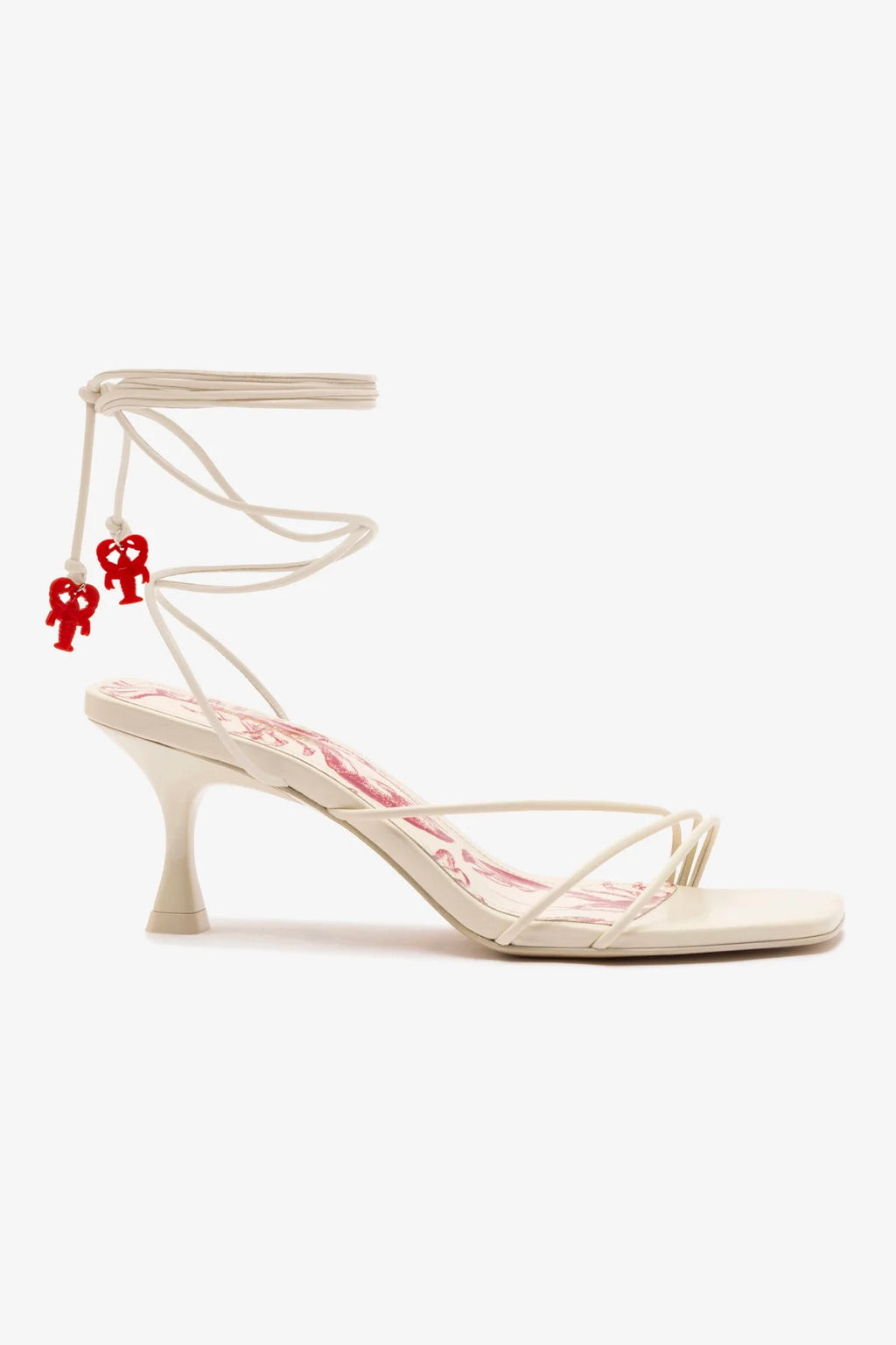 Nadia Sandal In Ivory Leather | Larroude