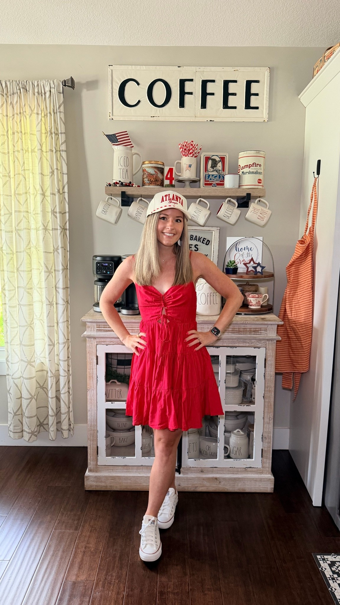 I’m obsessed with this red dress! It’s perfect to dress down for the Fourth of July or even dress it up a bit with heels for a date night! 😉

#LTKootd #LTKSeasonal #LTKPetite