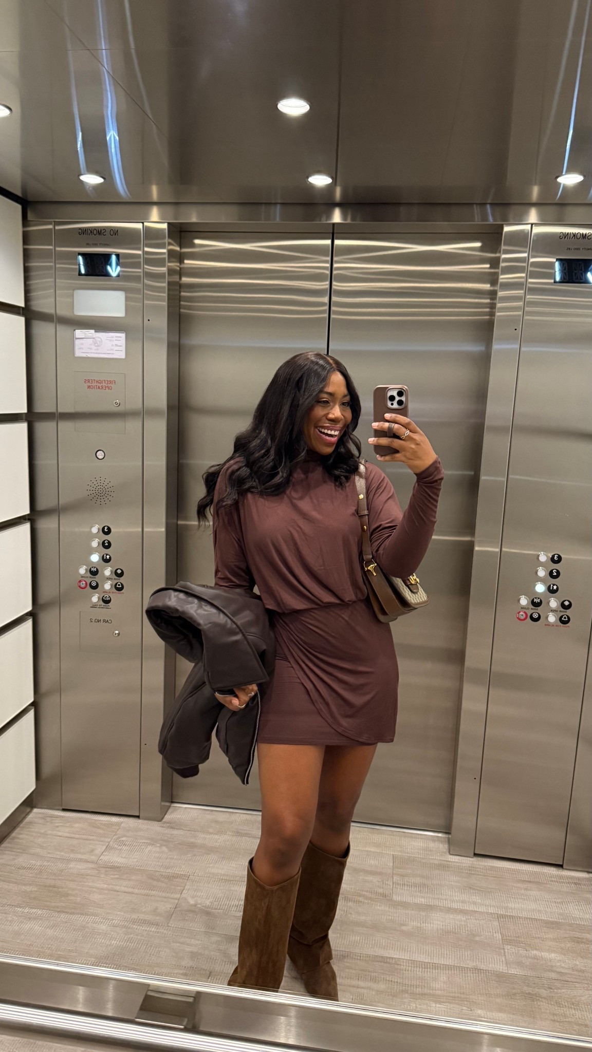 Guyssss! This under $50 dress is sooooo hot for date night!!! The color is trending for fall and the fit is so nice. My boots are reg $200 but I found them for 30% off at Macys!

I’m wearing a medium and it feels true to size 

#LTKStyleTip #LTKFindsUnder50