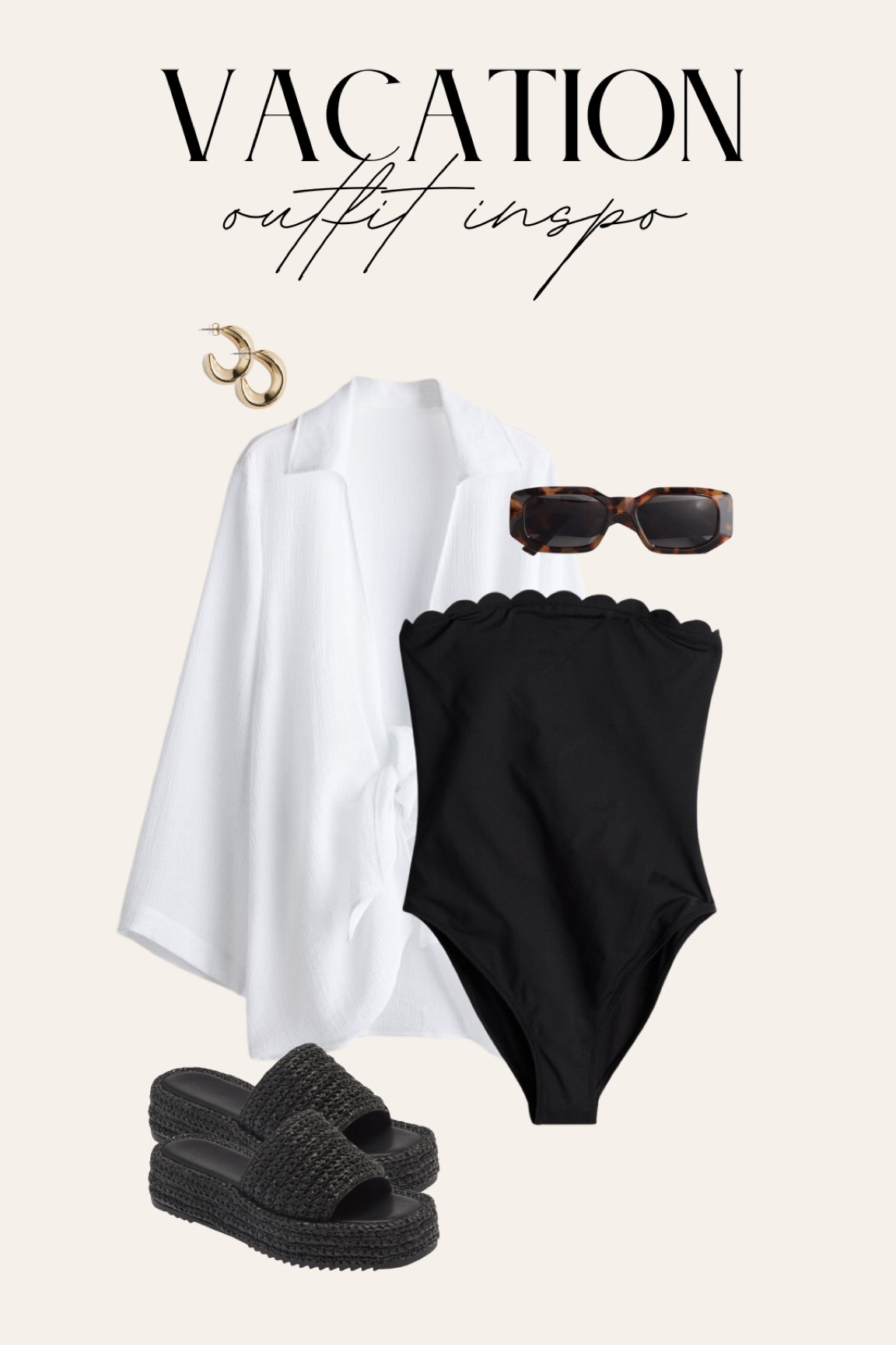 Vacation Outfit Idea 
swimsuit coverup, one piece swimsuit, beach outfit, summer sandals, summer vacation outfit, sunglasses, gold earrings 

#LTKSwim #LTKStyleTip