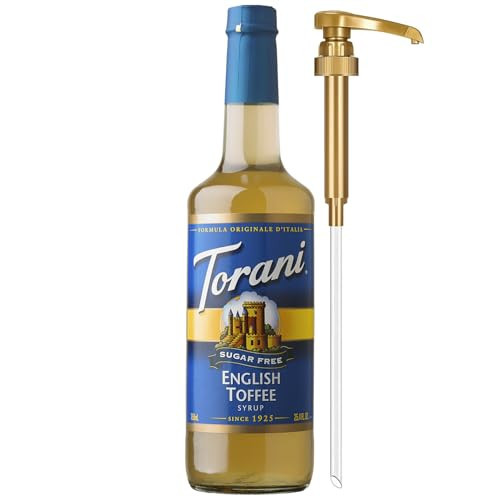 Torani Sugar Free Coffee Syrup, English Toffee Flavored Syrup for Drinks, Zero Calorie, Glass Bottle with Pump Included, 25.4 Fl Oz | Amazon (US)