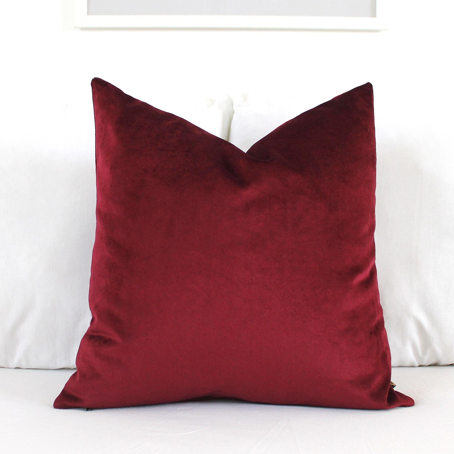 Deep Ruby Velvet Pillow Cover | Luxury Red Throw Cushion | All Lumbar & Square Sizes - Etsy | Etsy (US)