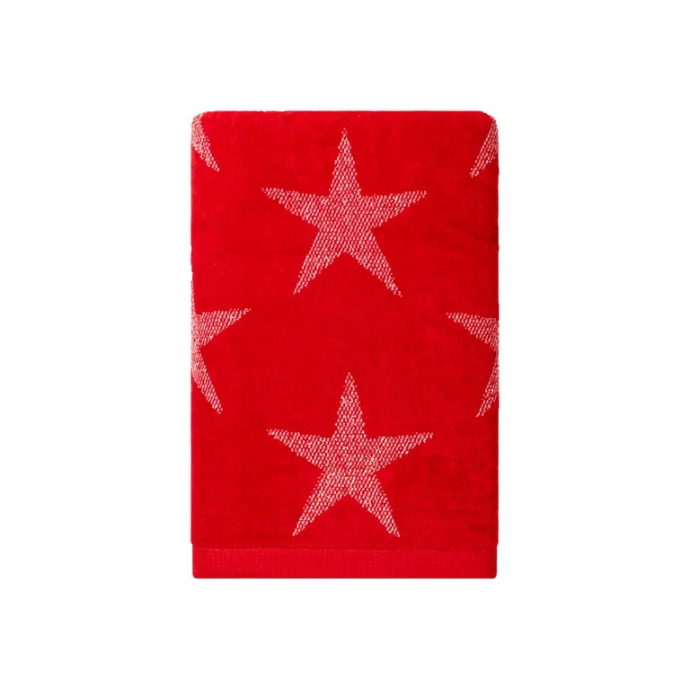 Mainstays Patriotic Cotton Blend Beach Towel, 36 x 72 in, Red Star | Walmart (US)