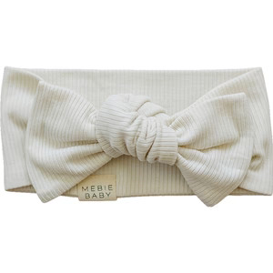 Mebie Baby Cream Ribbed Bamboo Head Wrap | Mebie Baby