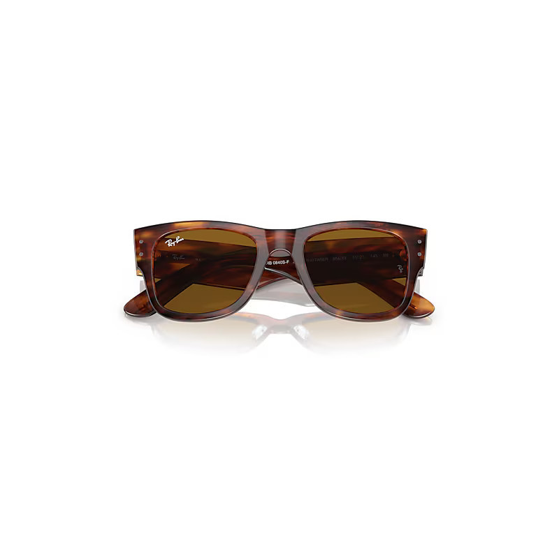 Ray-Ban Mega Wayfarer Sunglasses Striped Havana Frame Brown Lenses 52-21 | Ray-Ban (US)