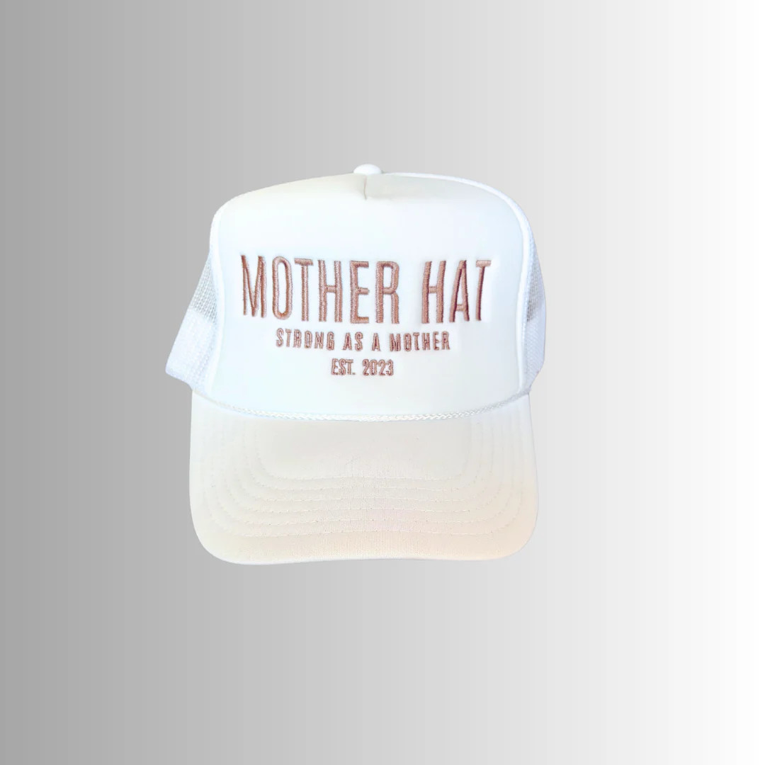 Mother Hat - Embroidered Trucker Hat - White | Mother Hats