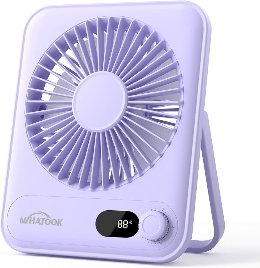 WHATOOK Small Desk Fan Personal Fans: 5000mah 25 Hours Battery Office Quiet Mini Desktop Fan Port... | Amazon (US)