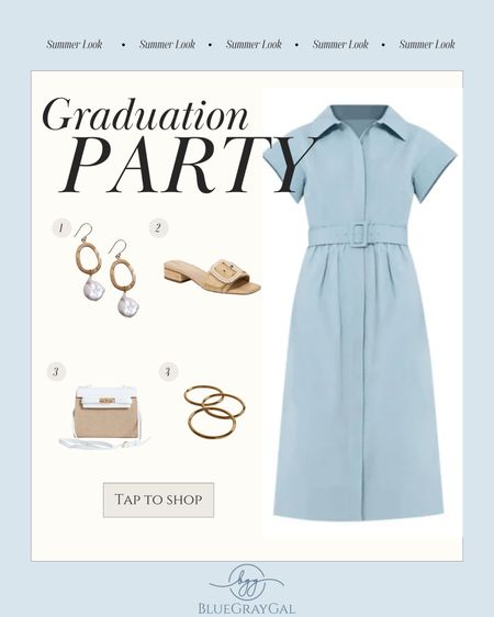 Graduation party or Mothers Day brunch dress idea! Chambray belted wrap dress, Pearl and gold earrings, Hermes Oran dupe brown sandals, rattan and white Hermes Kelly dupe bag and gold accessories  

#LTKover40 #LTKSeasonal #LTKparties