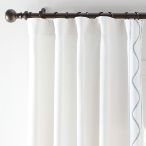 Gwin Embroidered Wave Panels - Cornflower, Set of 2 | Ballard Designs, Inc.