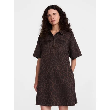 Scenario Women's and Women's Plus Printed Denim Dress, Sizes XS-4X | Walmart (US)