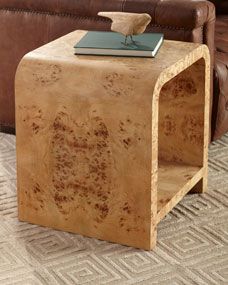 Harrison Two-Tier Burl Side Table | Horchow
