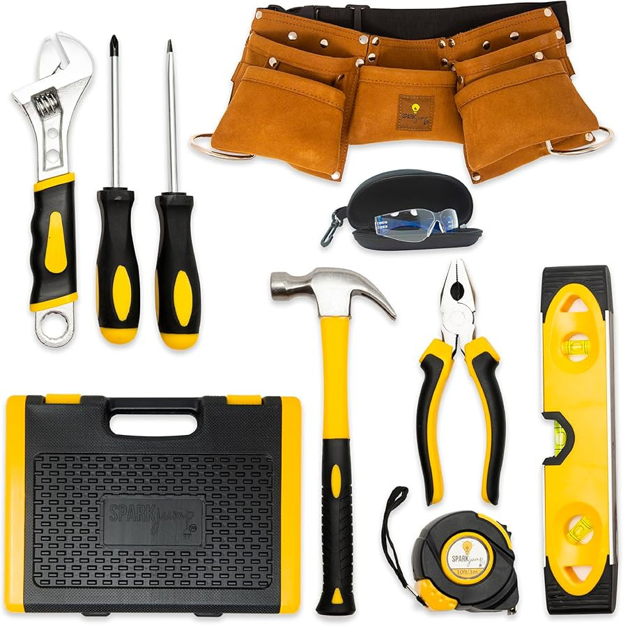 Deluxe Kids Tool Set | Real Tools for Kids | Kids Tools Set for Boys Ages 4-6 & Up | Kids Leather... | Amazon (US)