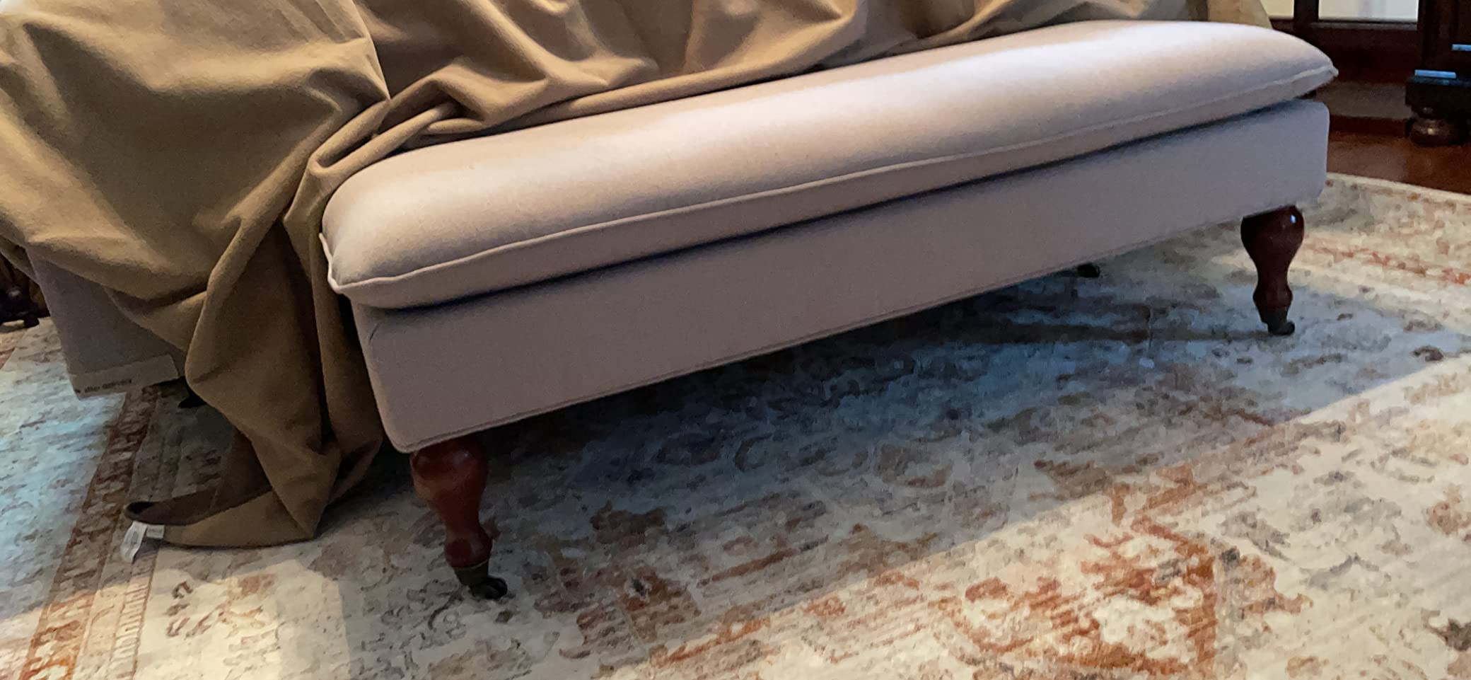 SAFAVIEH Hudson Collection Hampton Pillowtop Bench, 0, Cream | Amazon (US)