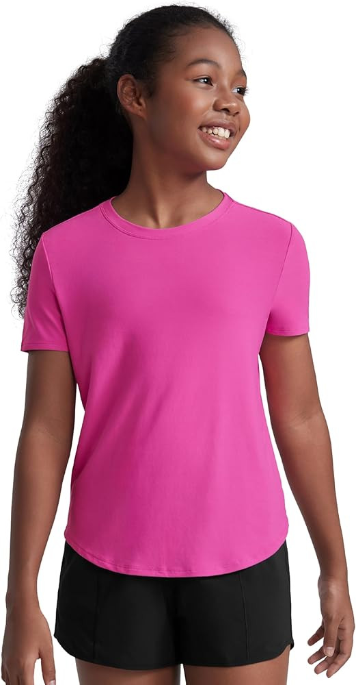 CRZ YOGA Girls Cloudweight Short Sleeve Athletic T Shirts - Active Sports Casual Tees Crew Neck S... | Amazon (US)