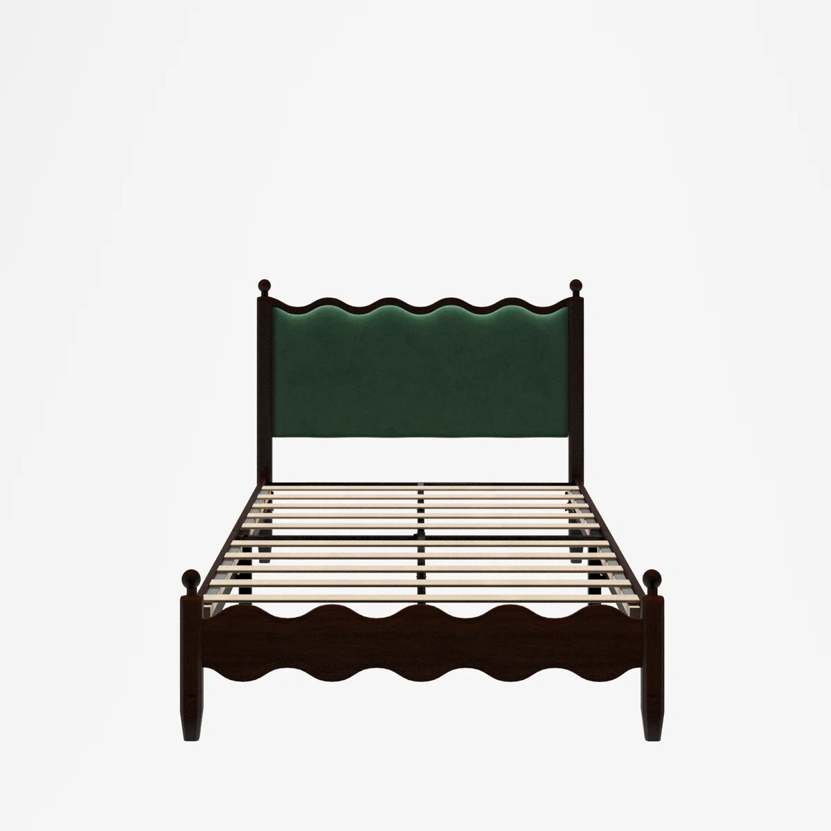 Ines Wood Bed Frame with Upholstered Headboard | Wayfair North America