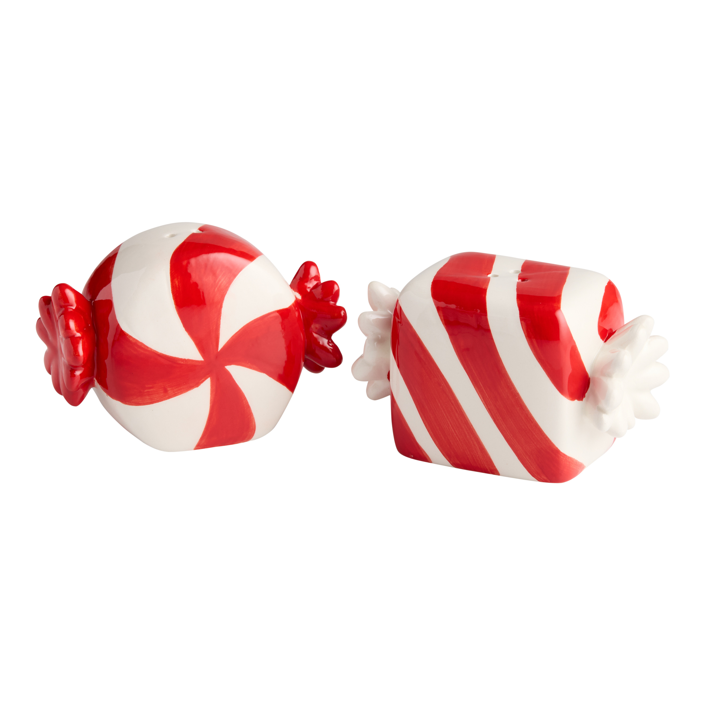 Merry Kitschmas Peppermint Figural Salt and Pepper Shaker Set | World Market