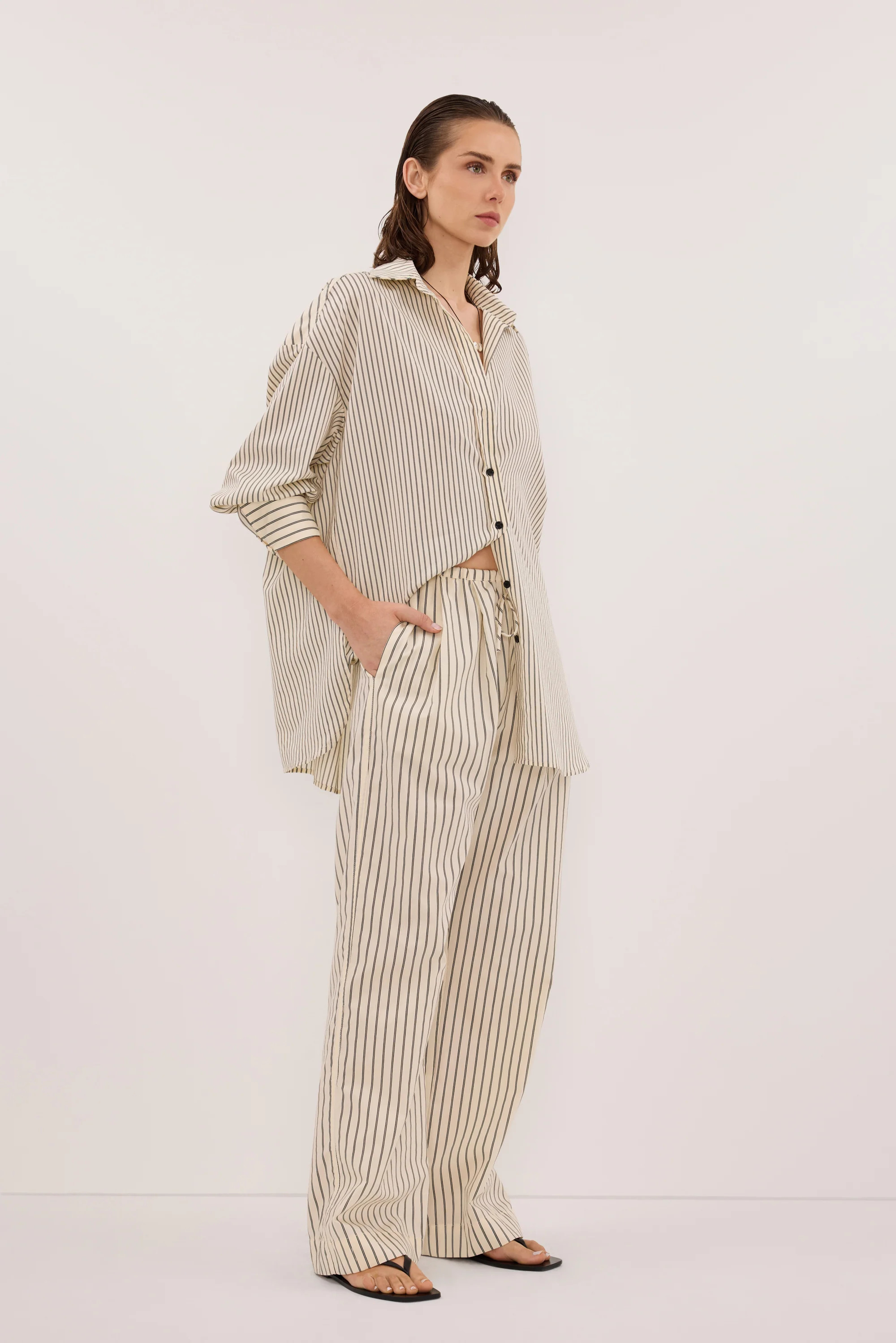 SABLE CREAM SILK BLEND PANT | DISSH