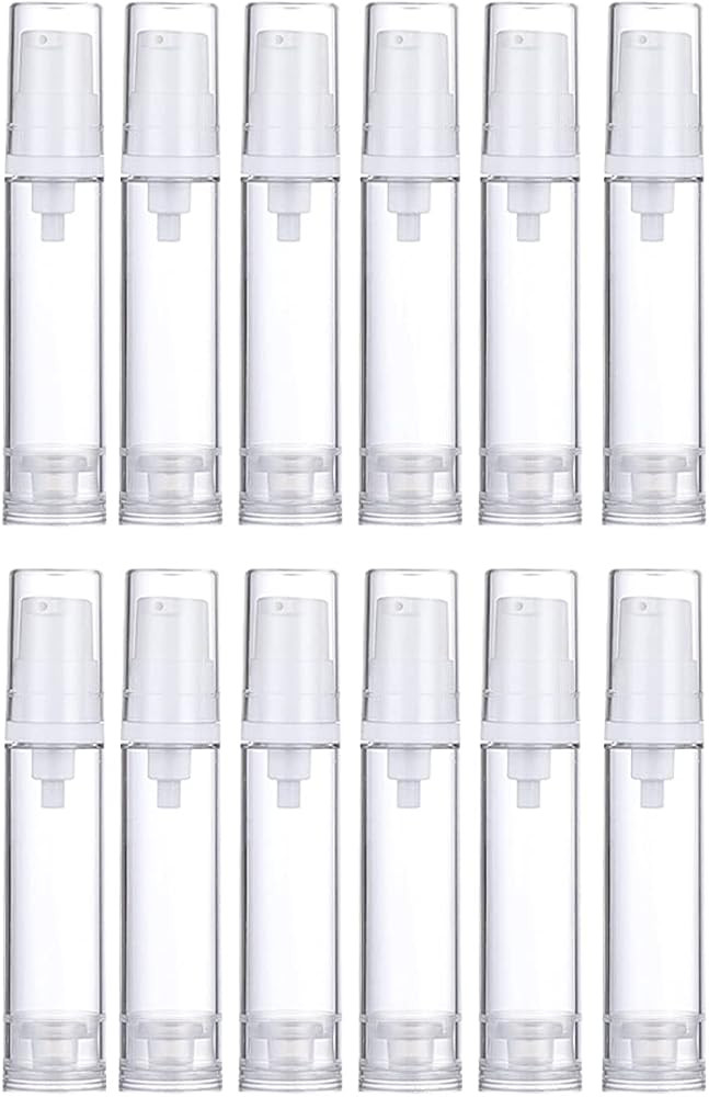 Wresty 12 Pcs Vacuum Lotion Bottles Plastic Empty Airless Pump Bottles Travel DIY Cosmetic Cream ... | Amazon (US)