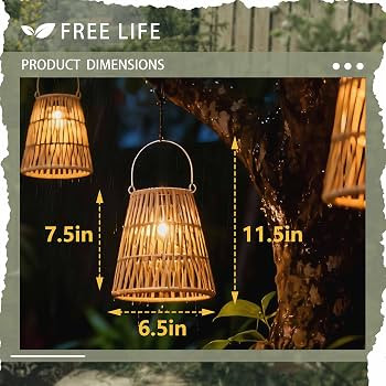 Solar Lanterns,Outdoor Waterproof Rattan Hanging Lights, Decorative Lamp for Garden, Yard, Patio,... | Amazon (US)