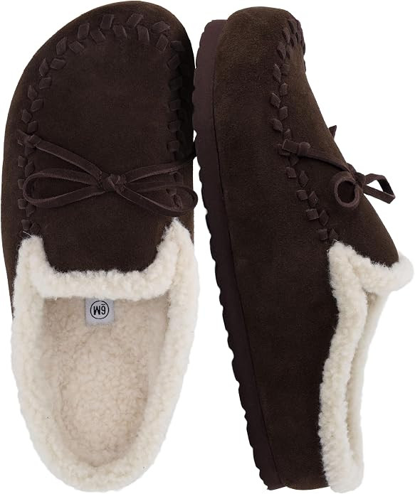 CUSHIONAIRE Creek Genuine Leather Suede Womens Slippers Casual House Shoes | Amazon (US)