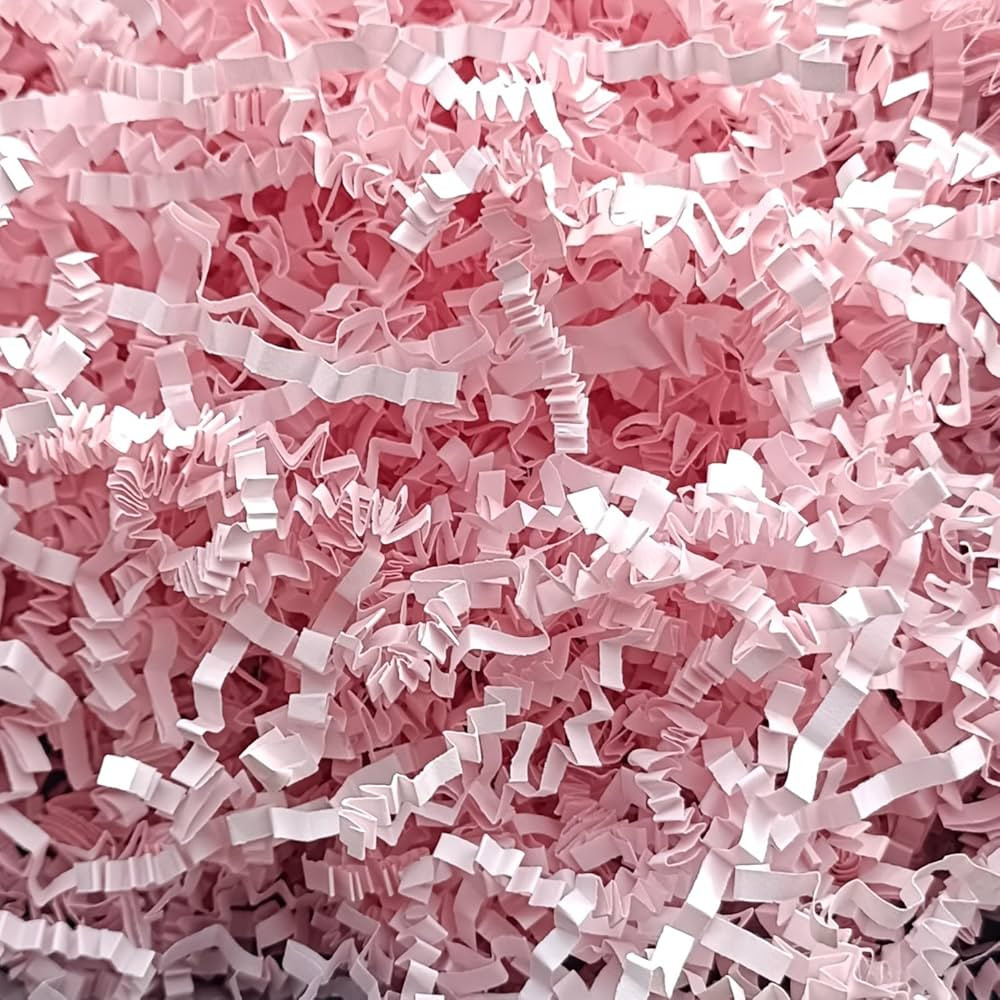 4OZ Crinkle Cut Paper Shredded Paper for Gift Box Baskets Filler, Pink Crinkle Cut Paper Shred Fi... | Amazon (US)
