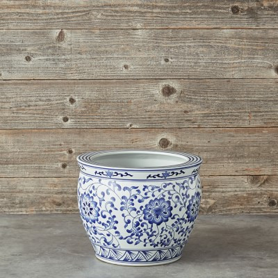 Blue & White Ceramic Planter, Extra Large | Williams Sonoma | Williams-Sonoma