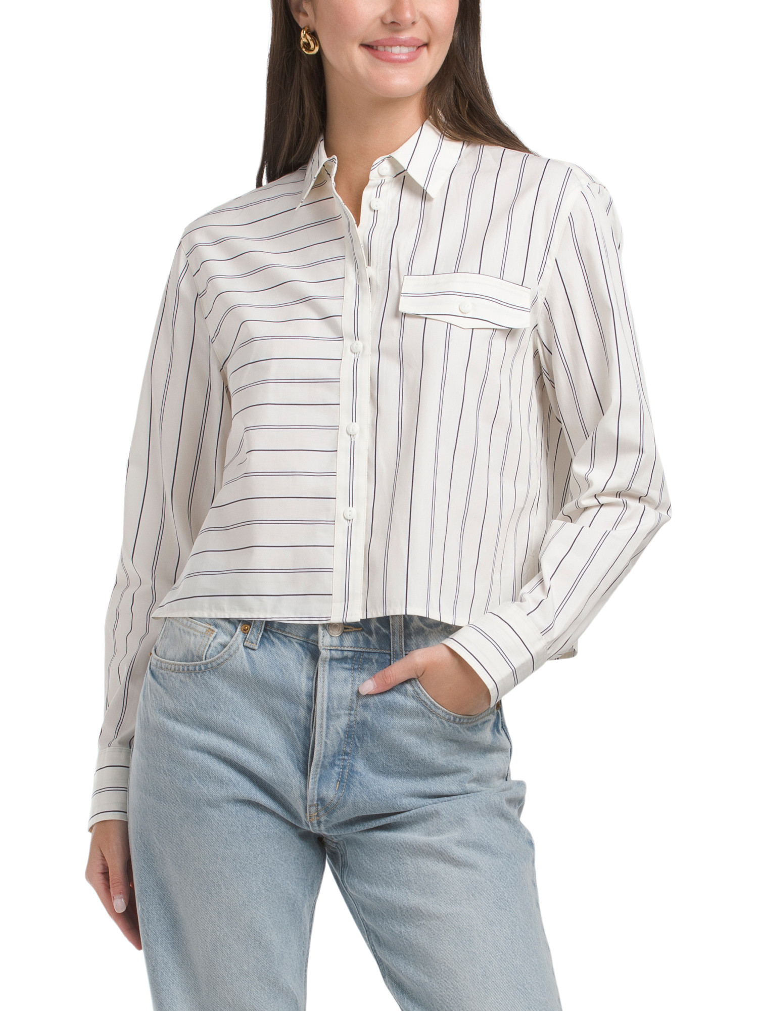 Mina Multi Striped Shirt | TJ Maxx