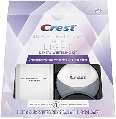Crest 3D White Whitestrips with Light, Teeth Whitening Strips Kit, 10 Treatments, 20 Individual S... | Amazon (US)