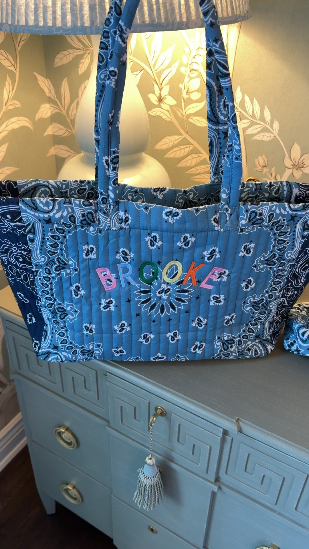 Bandana print monogram bag! It also has a darling pouch to match too! @Sprinkled With Pink