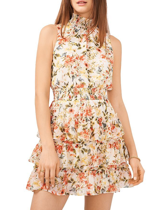 Printed Mock Neck Sleeveless Dress | Bloomingdale's (US)