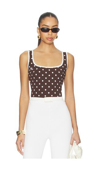 Rowen Rose x REVOLVE Polka Dots Tank Top in Brown. - size 40 | Revolve Clothing (Global)