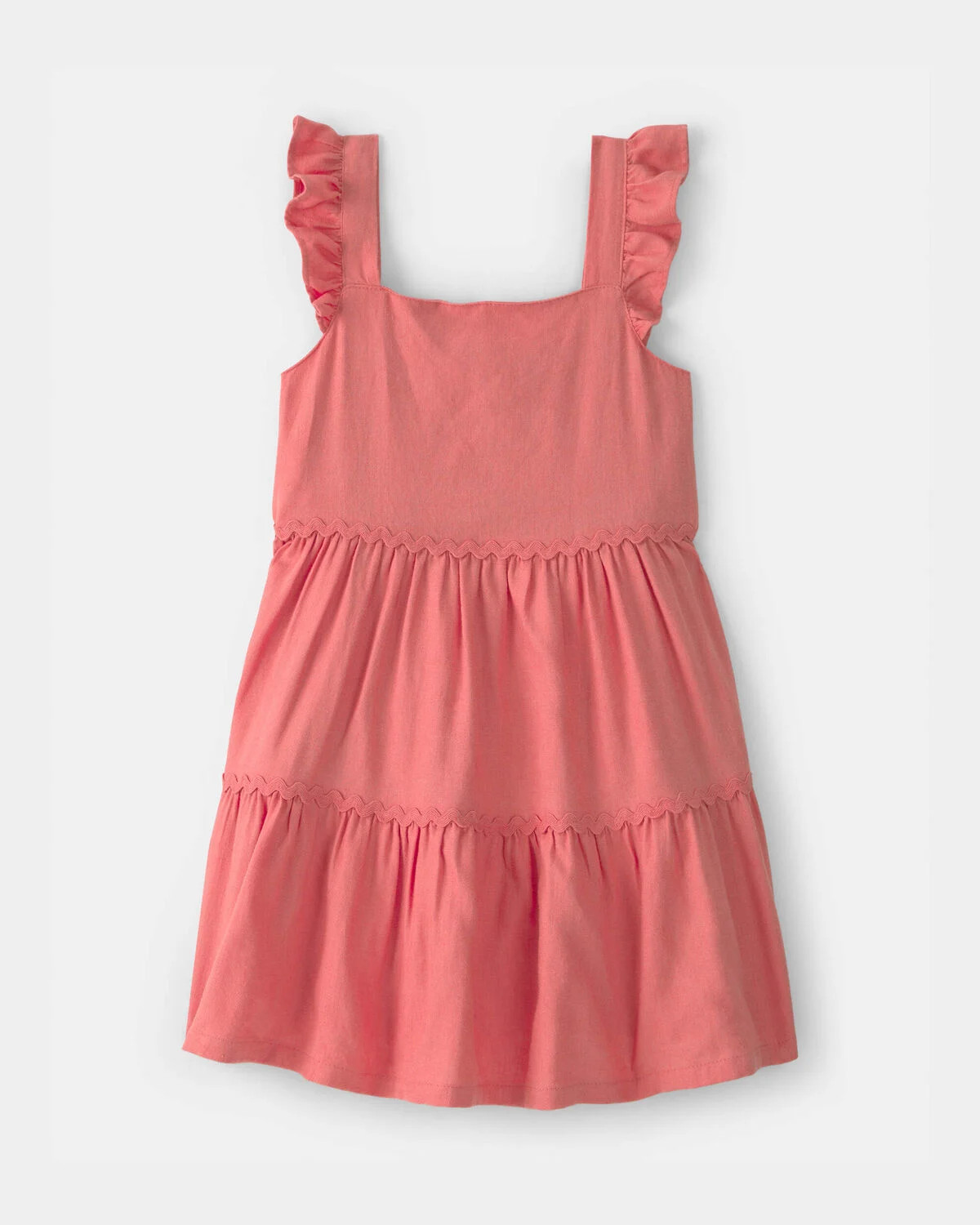 Toddler Girl Ruffle-Sleeve Tiered Dress - Orange | Carter's Inc