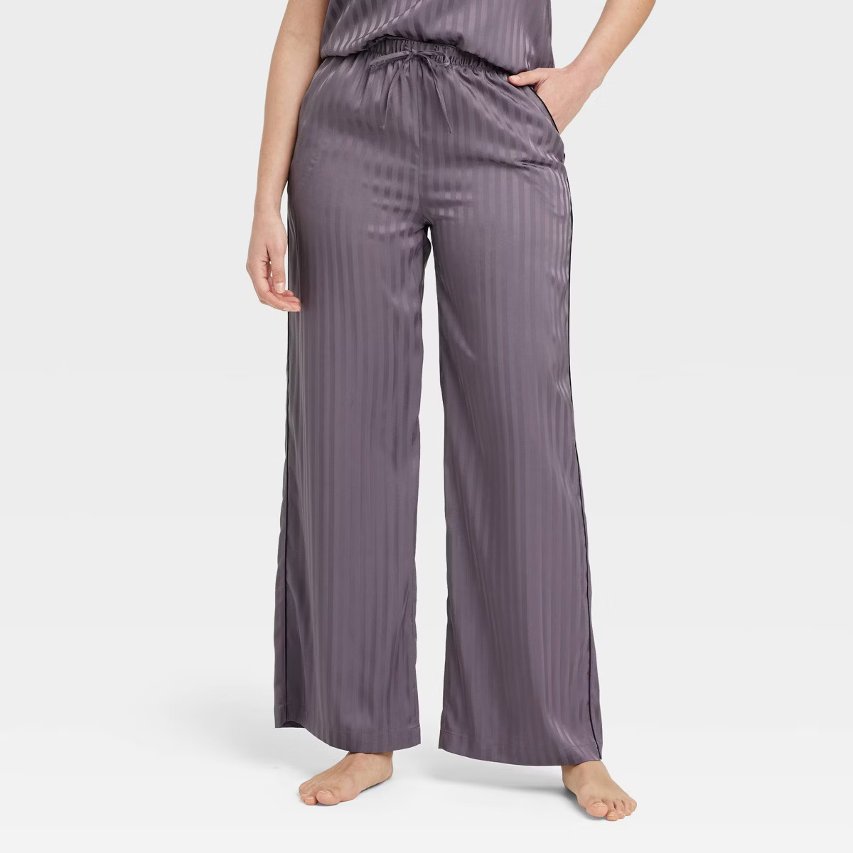 Women's Luxury Collection Shadow Striped Satin Pajama Pants - Auden™ | Target