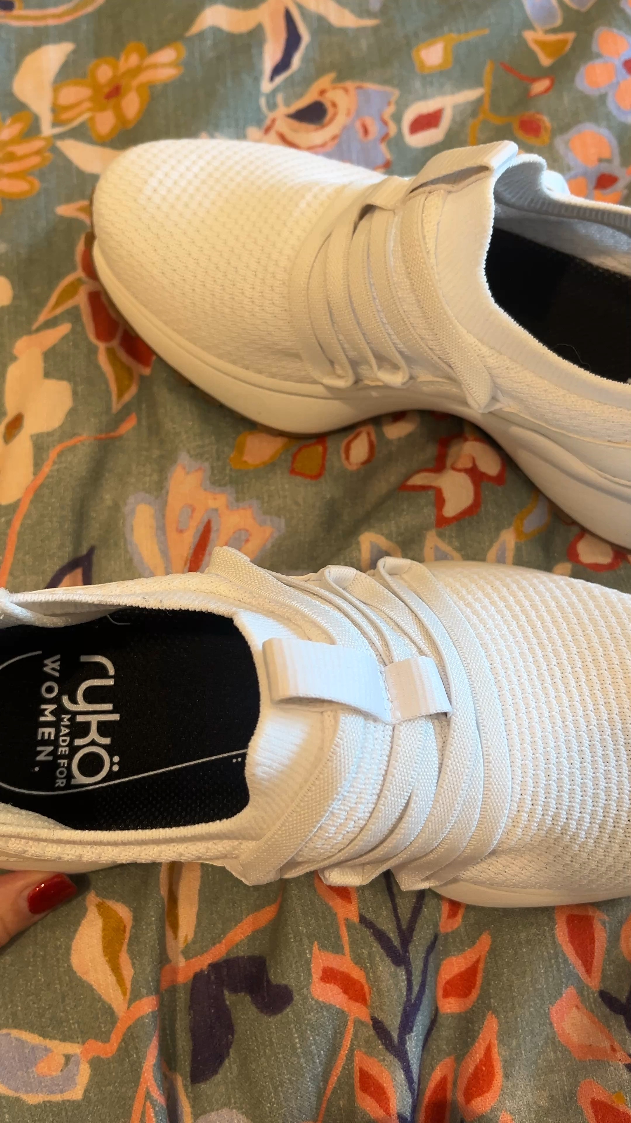 I’ve been walking quite a few miles every day on my walking pad and I’m really enjoying it. However, I started to develop some metatarsal pain and my feet would be so sore in the mornings. I decided it was time for some new walking shoes and I couldn’t be happier with these Rykas! They fit true to size are super comfortable, and my feet did not hurt at all after my normal 3 miles and I actually was able to go a little longer. These are also completely slip on which is a bonus. Wearing 5.5

#LTKFindsUnder100 #LTKShoeCrush #LTKFitness