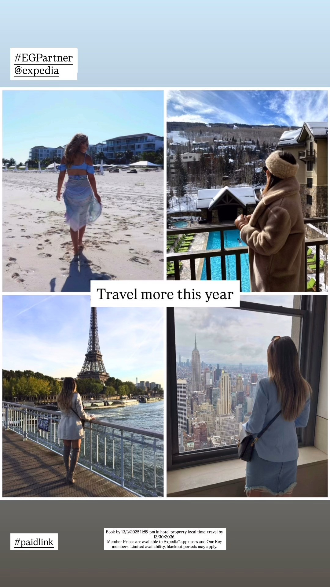 #EGPartner Who else has the travel bug for 2026?! This Black Friday is the time to get that trip on the calendar thanks to @expedia. You can save up to 50% or more on select hotels when you book by December 2nd, and travel by December 30, 2026. Book by 12/2/2025 11:59 pm in hotel property local time; travel by 12/30/2026. Member Prices are available to Expedia® app users and One Key members. Limited availability, blackout periods may apply. 

 

#LTKCyberWeek #LTKTravel