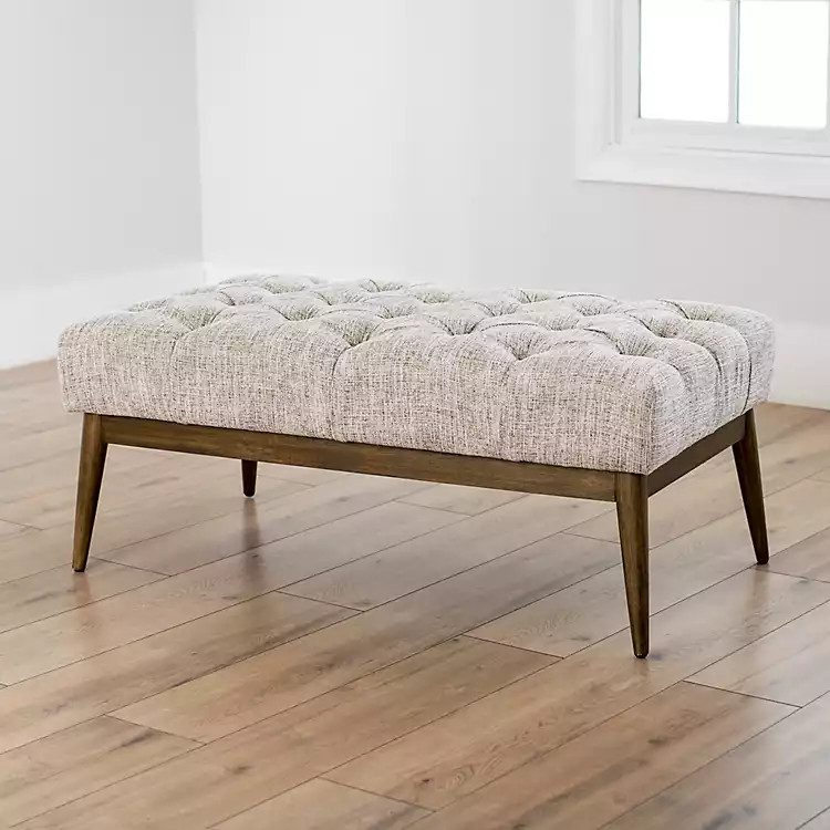 Cream Tufted Cocktail Ottoman | Kirkland's Home