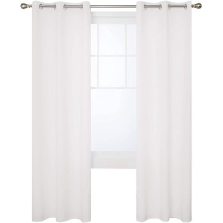 Deonovo Room Darkening Curtains with Grommets White Window Drapes Curtains for Bedroom Set of 2 Each | Walmart (US)